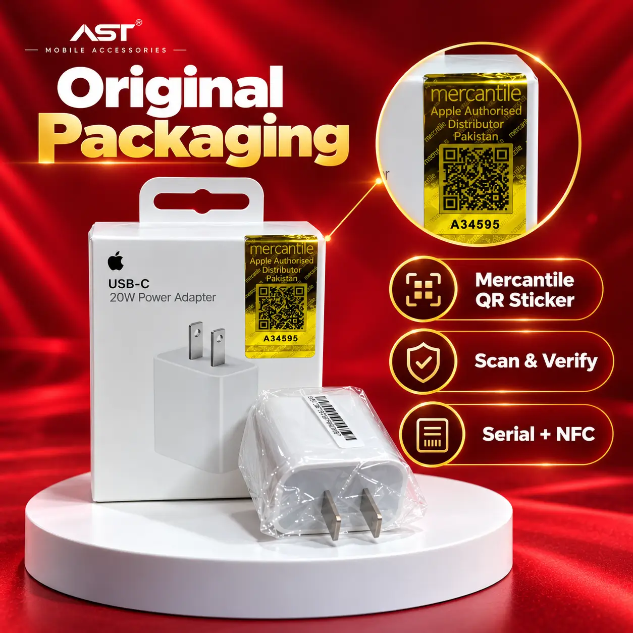 Apple 20W USB-C Power Adapter (2-Pin) | Original Stock with NFC in Pakistan - Image 3