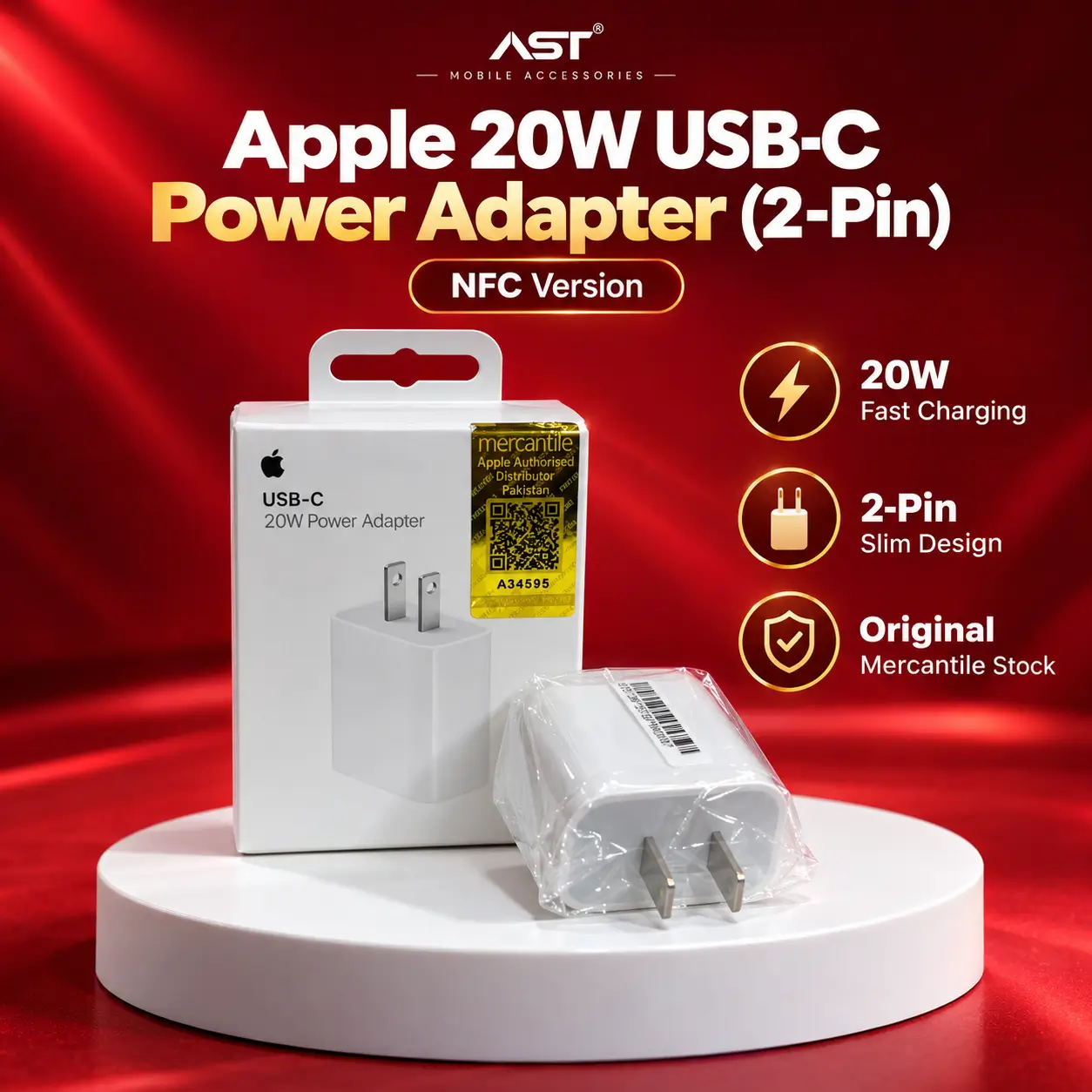 Apple 20W USB-C adapter 2-pin NFC version